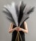 8 Pcs 45" Pampas Grass Tall Faux Dried Decor, Fluffy Fake Long Pompas Artificial Black White Grey Gray Pompous Stems Bouquet Flower Arrangement Vase Filler for Boho Home Wedding Decoration
